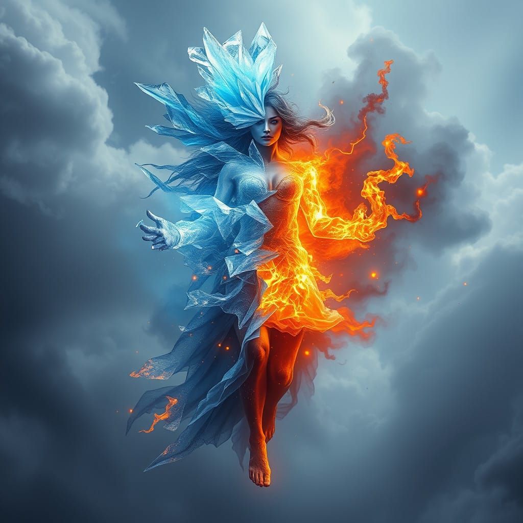 Mystical Maiden Divided by Elemental Forces