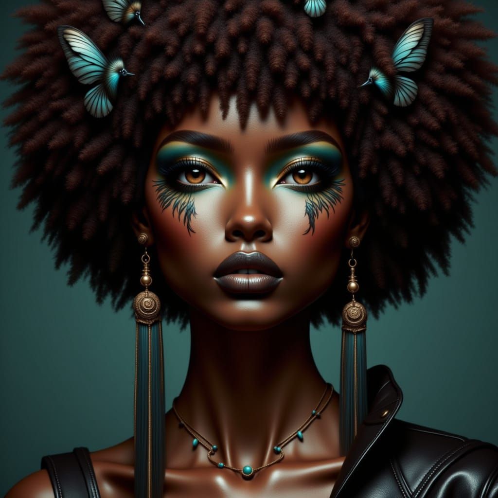 <lora:Blunt Bangs:1.0> <lora:AFRO BEAUTY:1.0> <lora:Berbulu:...