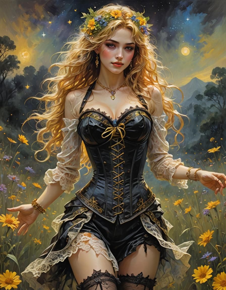 Psychedelic Meadow Dance: A Jose Royo Inspired Portrait