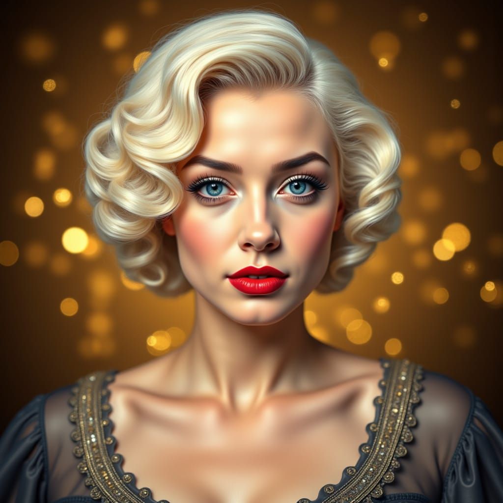 Glamorous Retro Portrait in Art Deco Style