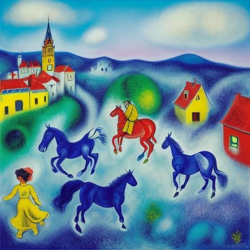 Horses Run in Sky: Magical Realism in Fauvism Style