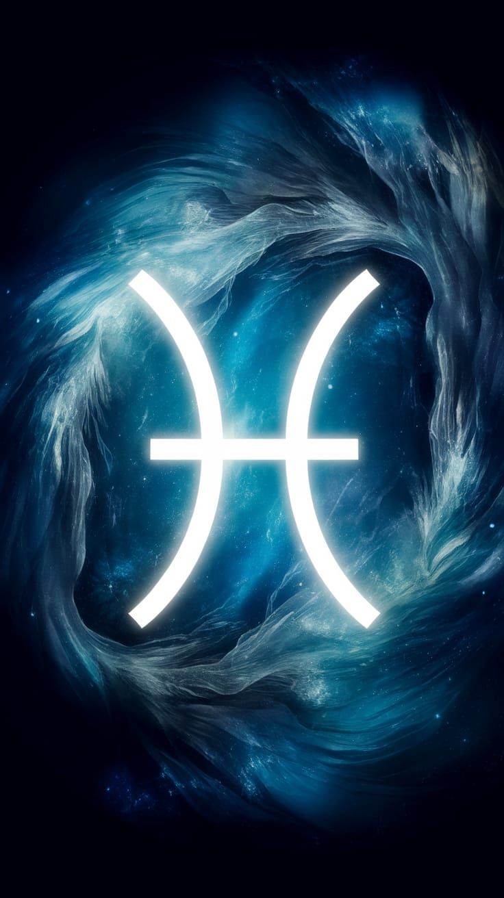 Ethereal Zodiac Symbol in Cosmic Ocean