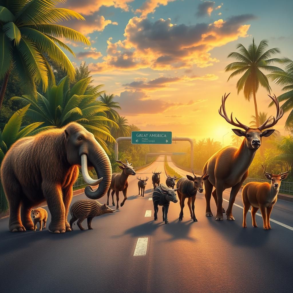 Prehistoric Creatures Converge on the Panamericana Highway