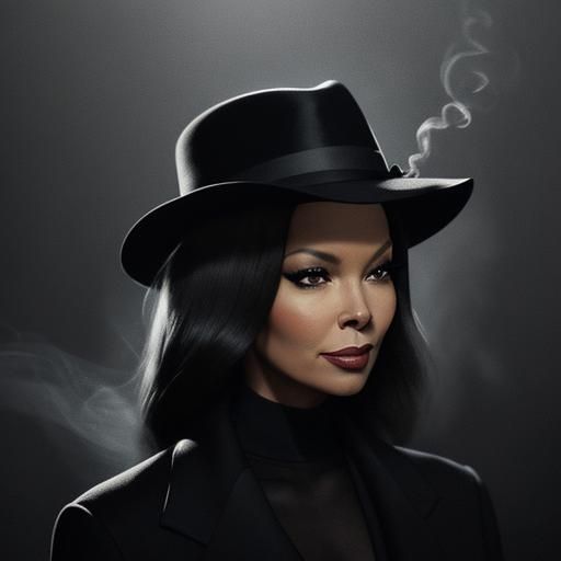 Film Noir Portrait: Mysterious Woman in Fedora