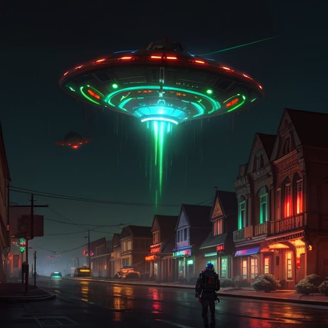 Mysterious Nighttime UFO Encounter in a Small Town