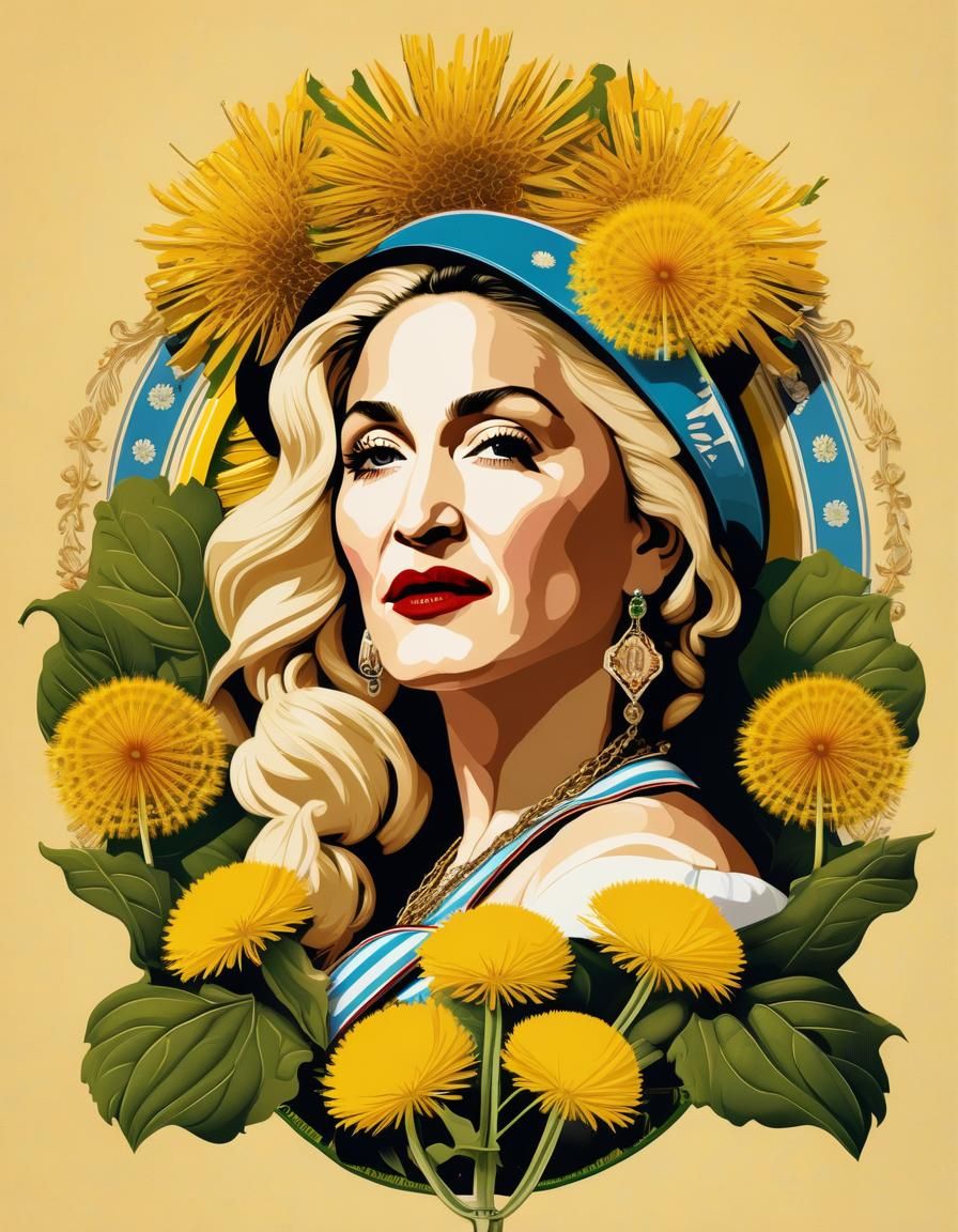 Madonna Portrait at Oktoberfest with Dandelion