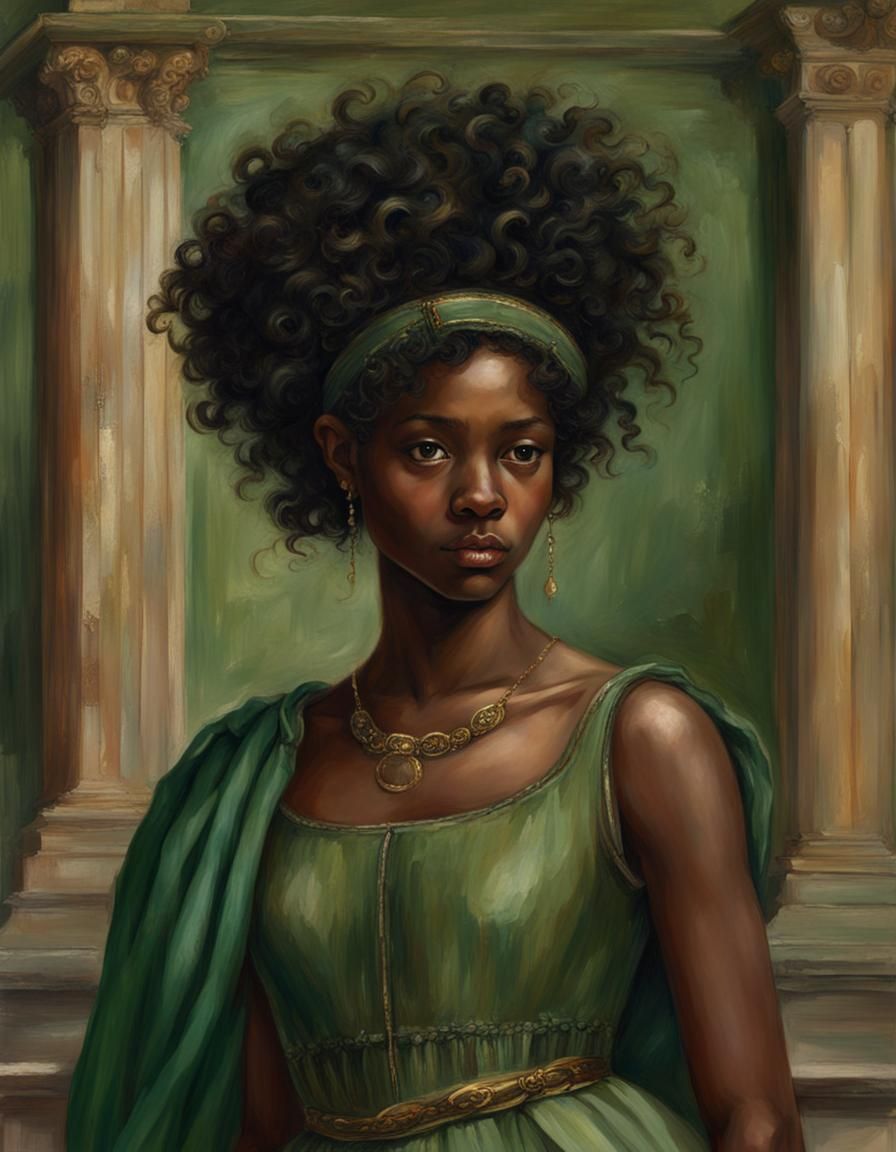 Black Girl in Roman Hall, Renaissance Painting