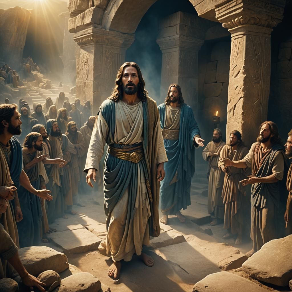 Jesus Resurrects Lazarus: Biblical Fantasy Art