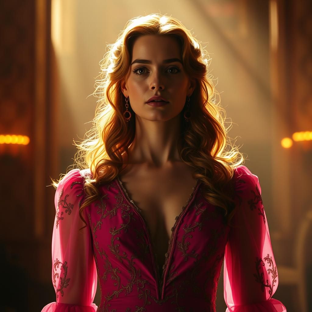 Cinematic Portrait of Woman in Golden Light