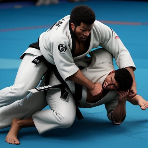 Judo Black Belt Dominates Opponent in Dynamic Headlock