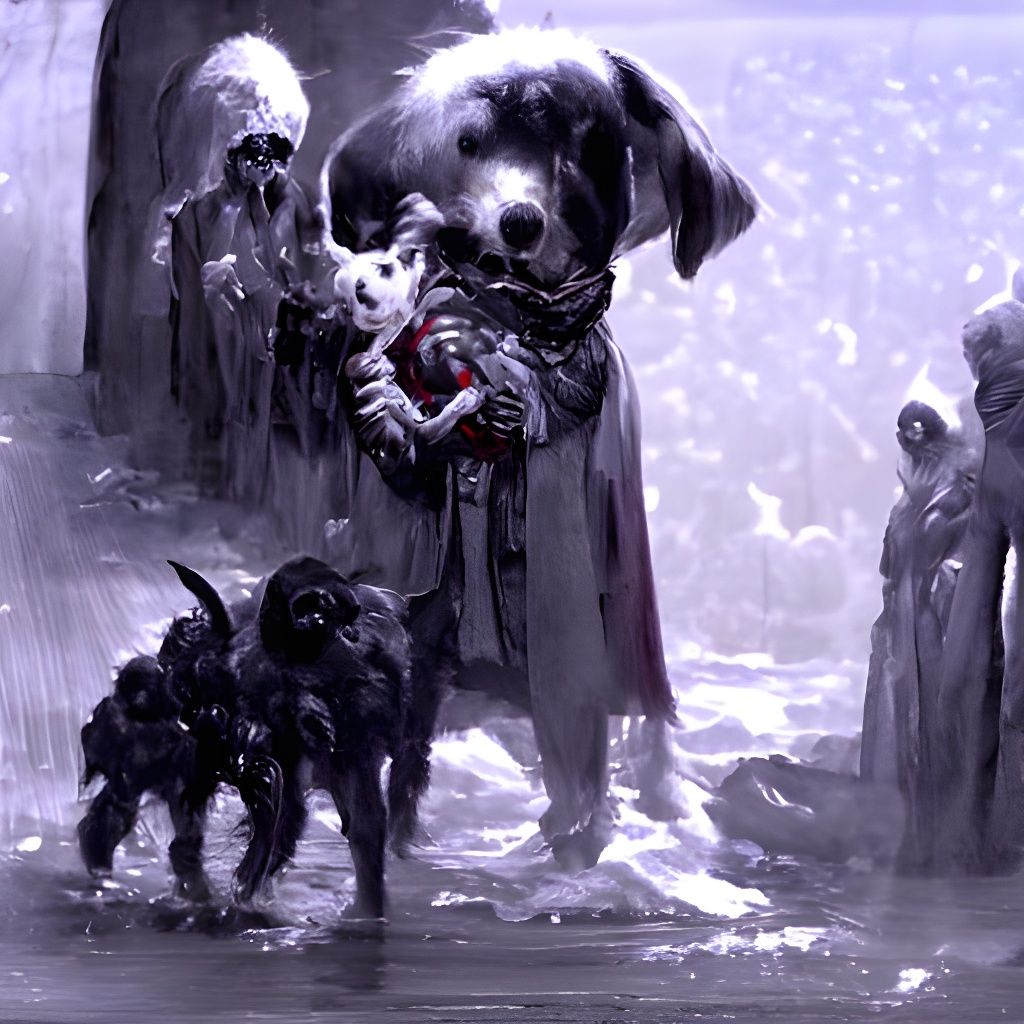 Horrific Dogfather in Gustave Doré Style