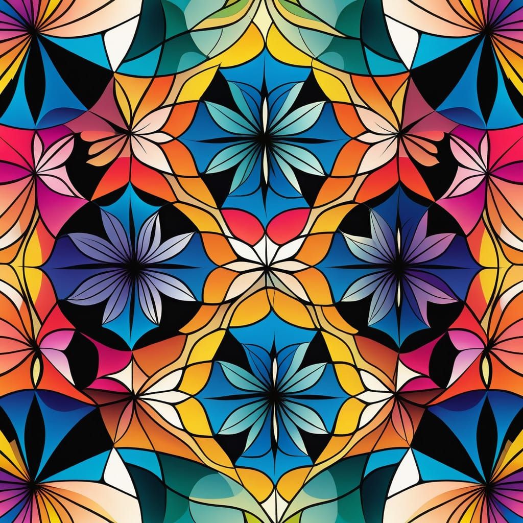 Ethereal Geometric Pattern in Vibrant Colors