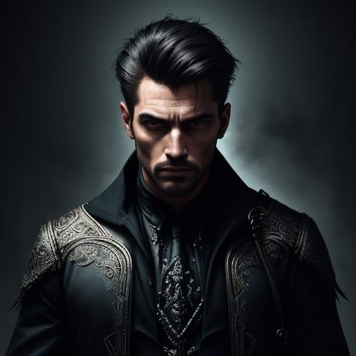 Hyperrealistic Man Model in Moody Studio Lighting