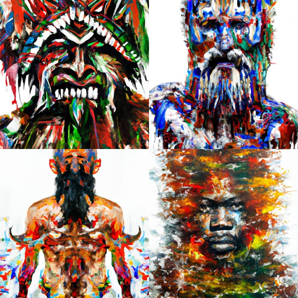 Hyperrealistic Skin Walker Beast in Acrylic and Ink