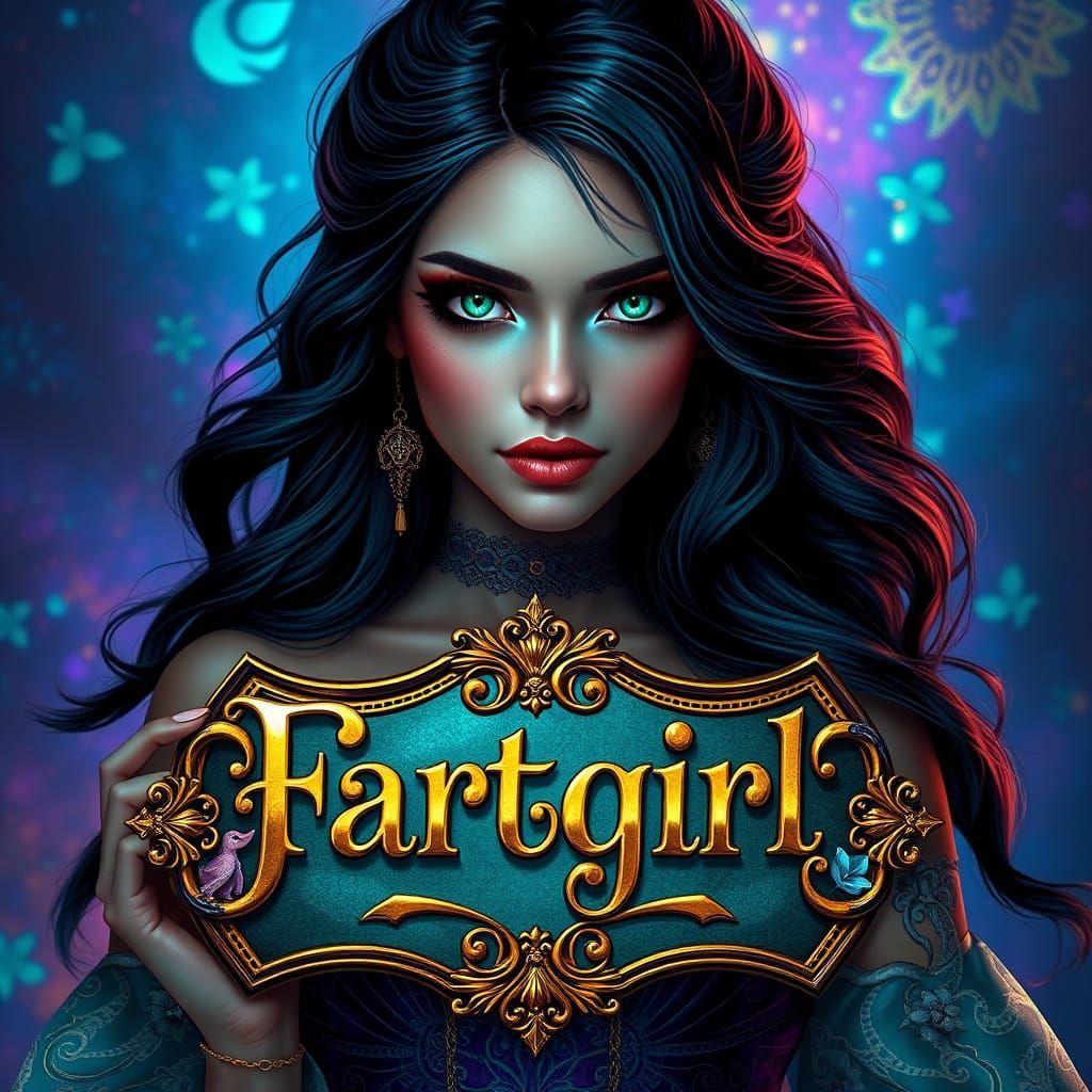 Ethereal Goddess as Fartgirl in Vibrant, Dreamlike Landscape