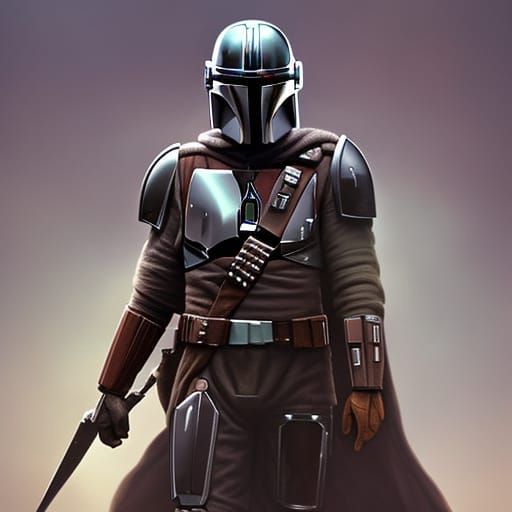 The Mandalorian in Dark Fantasy Style