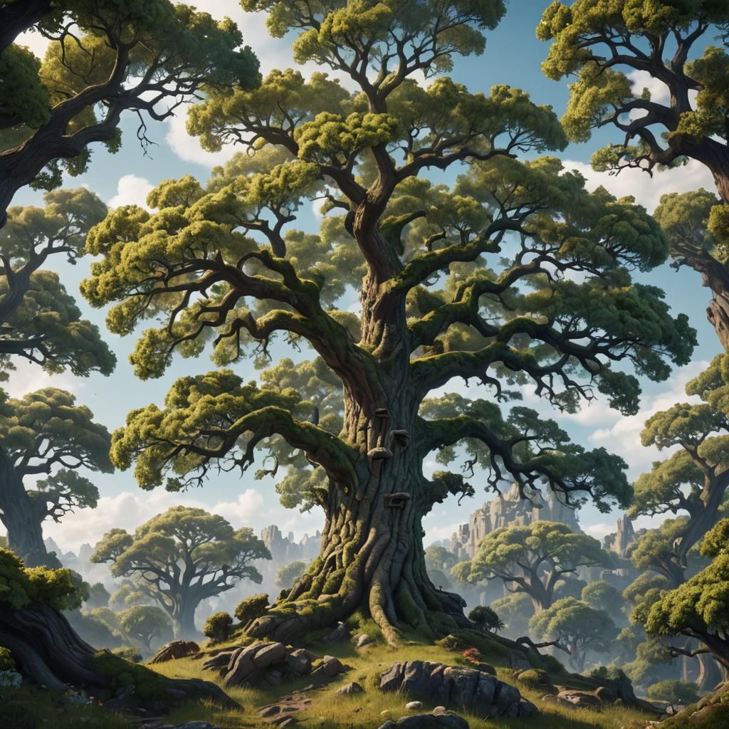 Oak Tree as Detailed Matte Painting