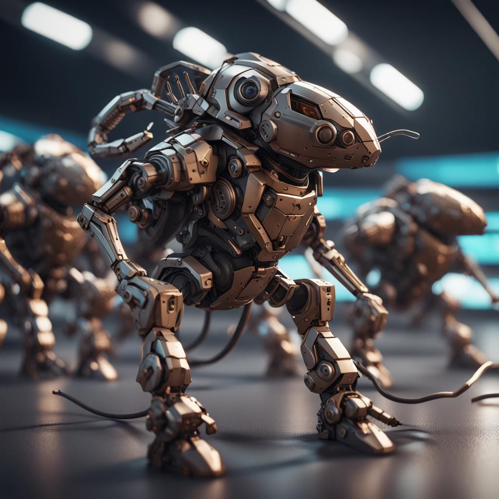 Futuristic Mouse Soldiers in Intricate Mech Detail