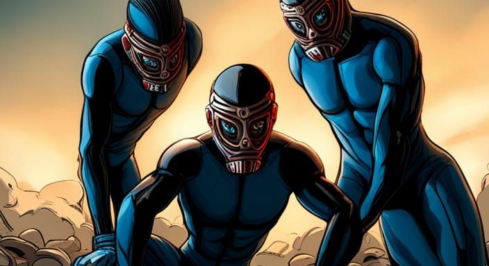 Muscled Figures in Neoprene Suits: Fantasy Concept Art