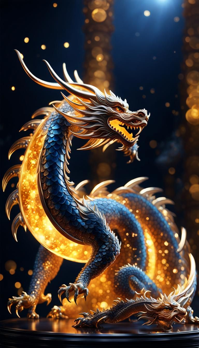 Amber Crystal Chinese Dragon Concept Art
