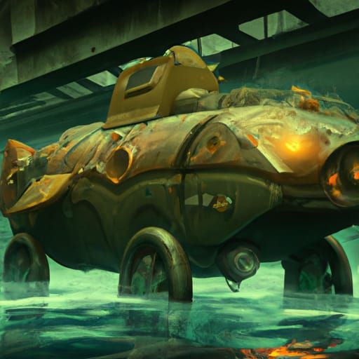 Fantastical Underwater Car Concept Art