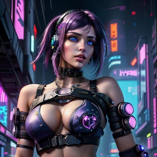 Cyberpunk 2099 Neoncity Girl 💜🖤 Neon Styler ⚙️ DSv8