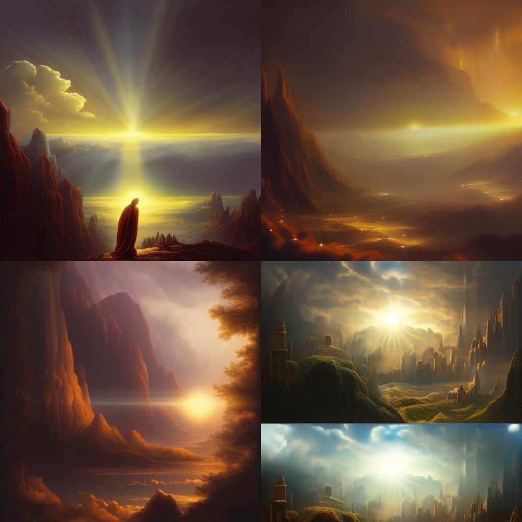 Creation: Light Separated from Darkness in Matte Painting