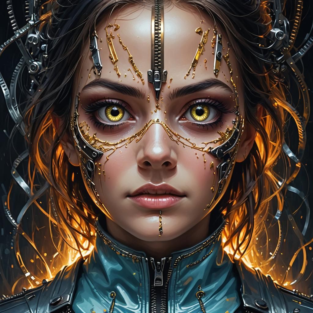 Ghoulish Eyes Peeking from Zipper in Concept Art