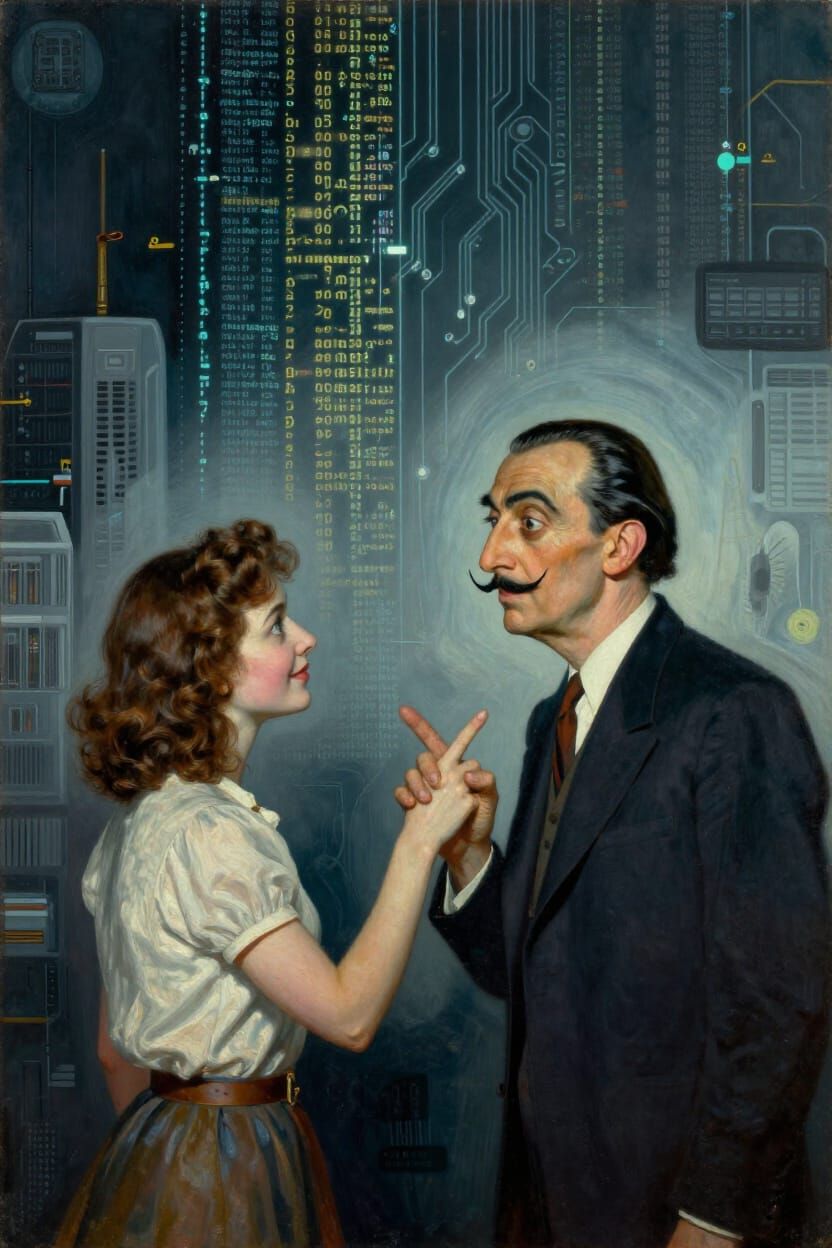 Surreal AI World: Dali and Affectionate Partner