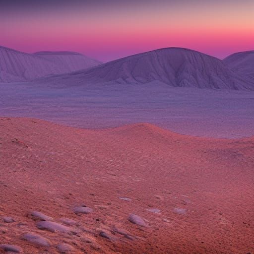 Hyperdetailed Desert Landscape at Dawn in Matte Painting Sty...