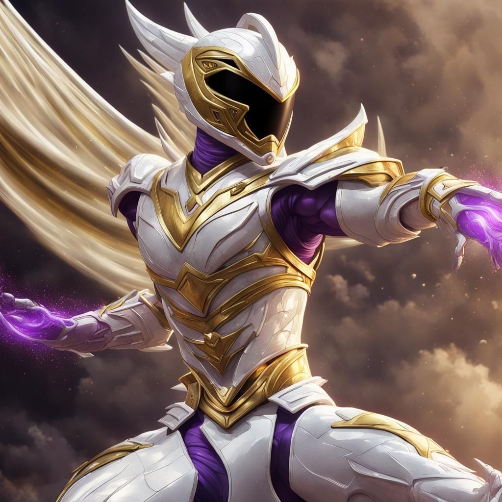 DragonThunder Power Ranger in Dark Fantasy Style