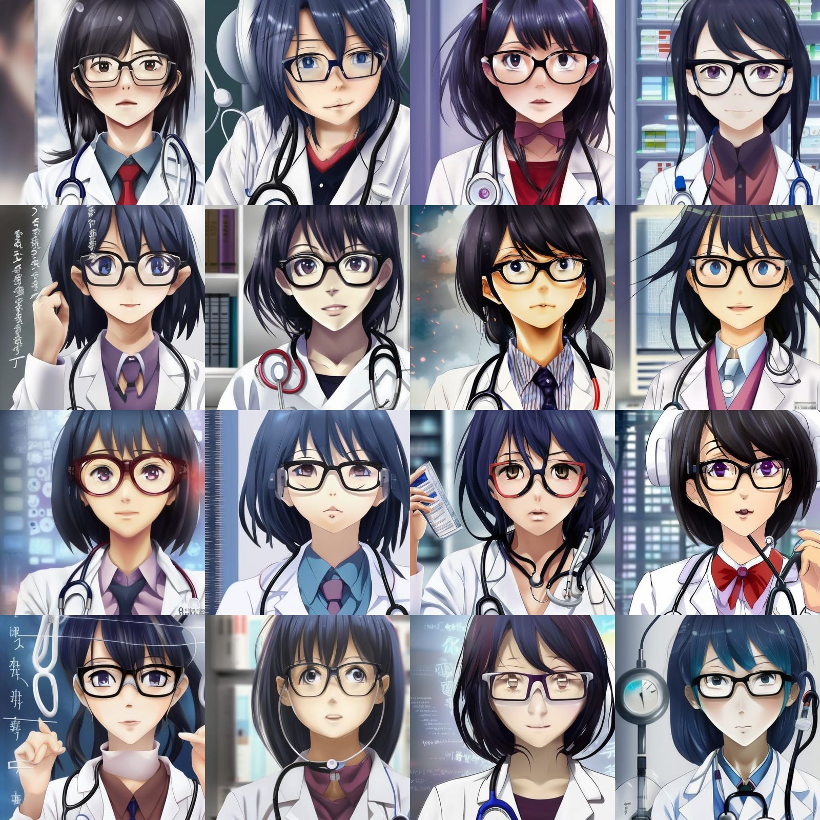 Anime Doctor Girl with Scientific Aesthetics