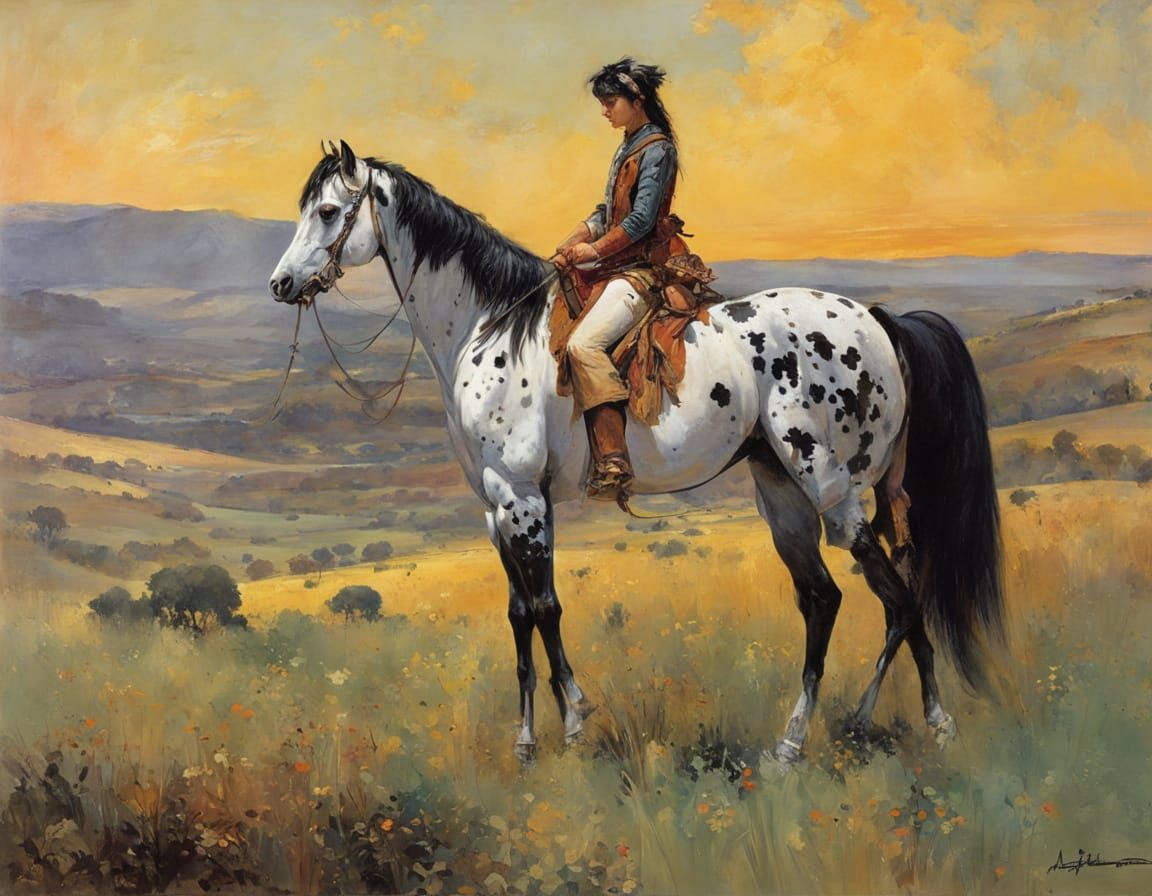 Elegant Appaloosa Horse in a Dreamlike Landscape