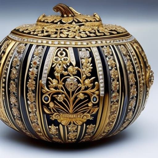 Ornate Jeweled Pumpkin in Fabergé Style