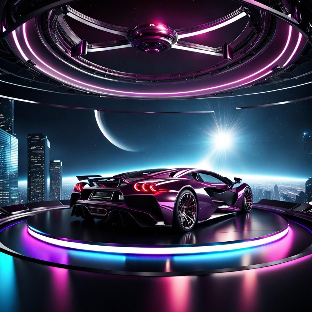 Futuristic DJ Star in Virtual Studio