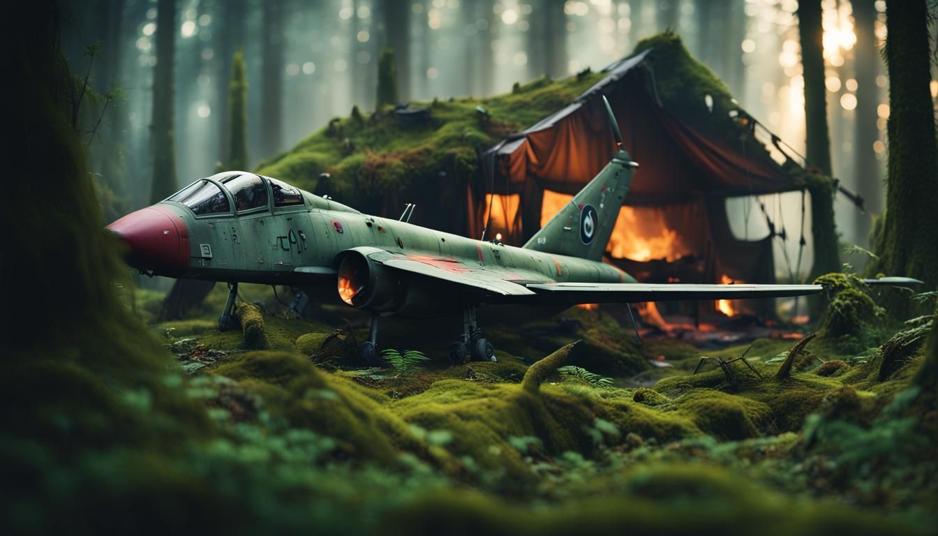 Wrecked Plane in Forest: Cyberpunk 2049