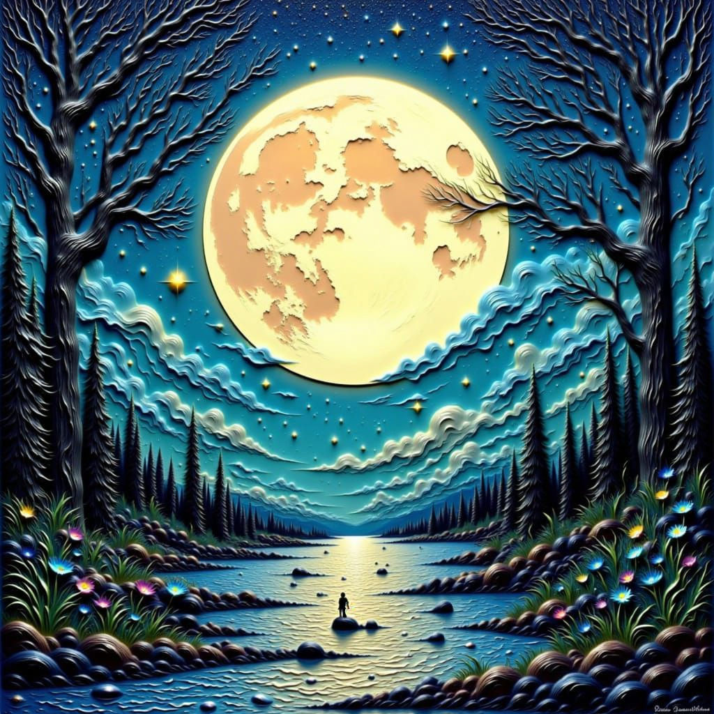 Visually Appealing Moon Phases Displayed in Digital Art