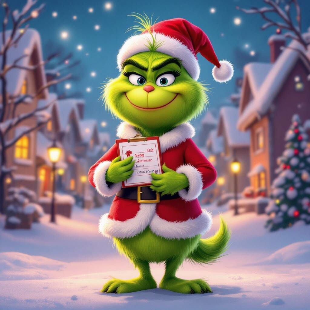 Tierno Grinch Animado Rosa con Agenda de Salón