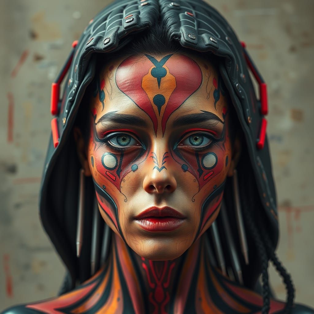 Surreal Biometric Model in Abstract Art Style