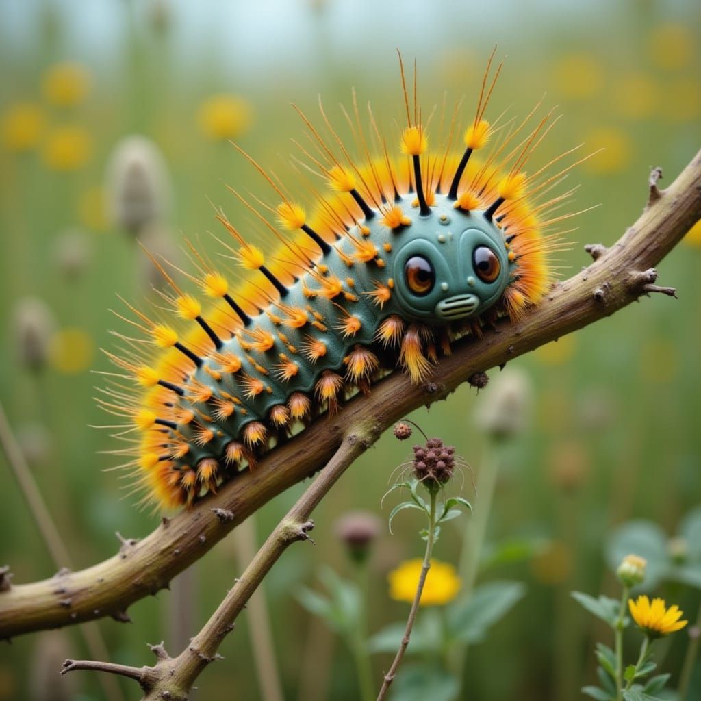 Whimsical Caterpillar in Vibrant Colors