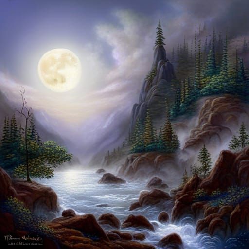 Ethereal Moonscape: Fantasy Art in Hyperdetail