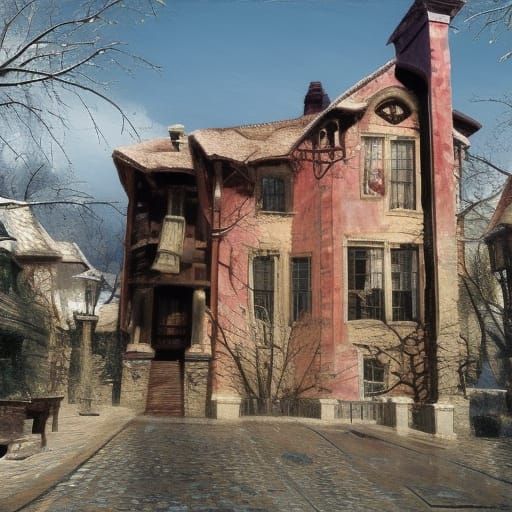 Home Alone Concept Art in Art Nouveau Style