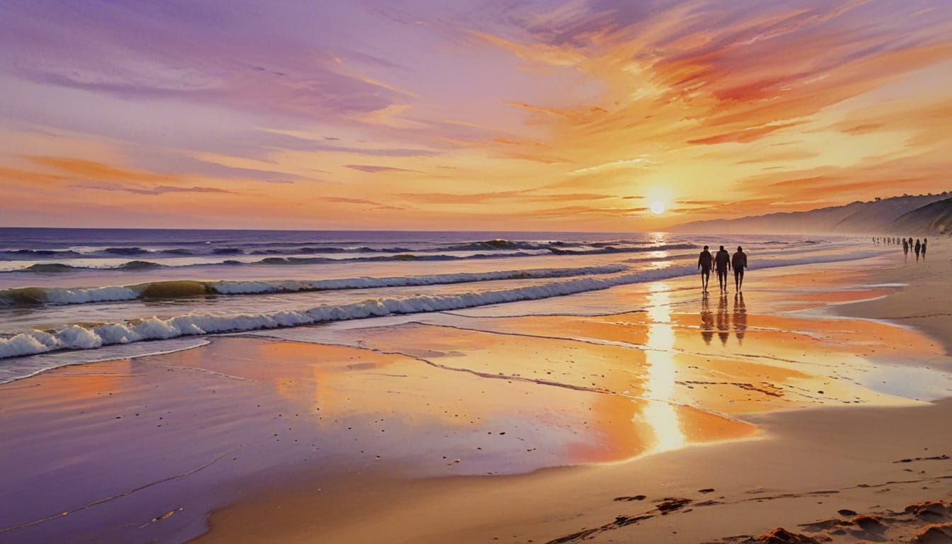 Dreamy Beach Scene in Post-Conceptualism Style