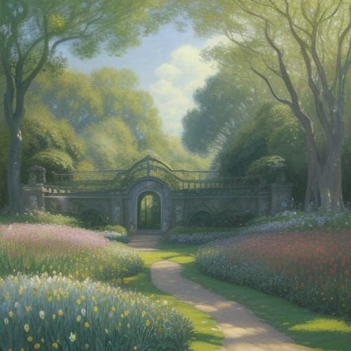 Ethereal Narcissus Blooms in a Serene Park Landscape