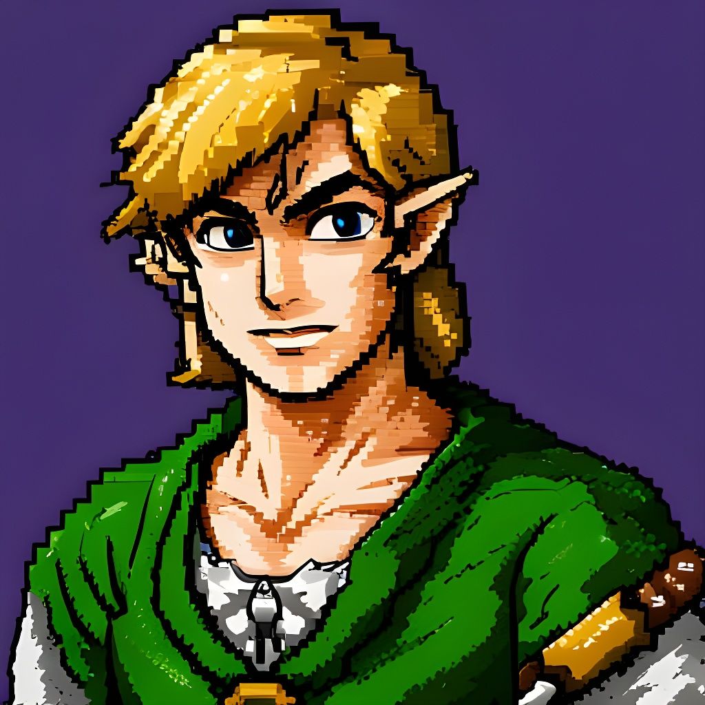 8-Bit Pixel Art of Link from Legend of Zelda