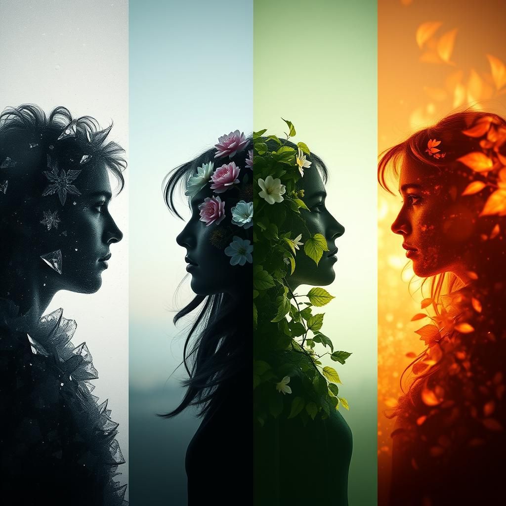 Seasonal Silhouettes in Glitchcore Surrealism