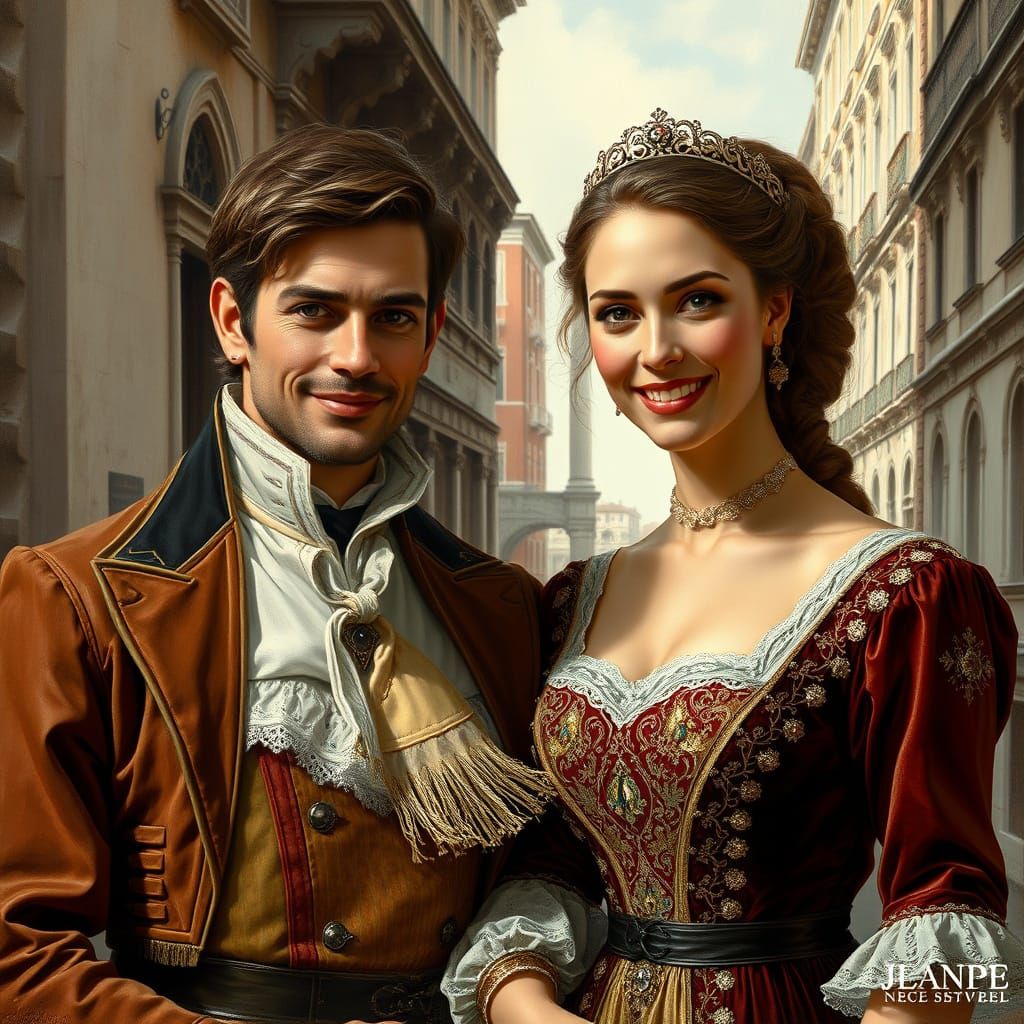 Elegant Couple in Renaissance Venice