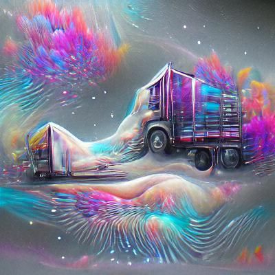 Astral Cosmic Semi Truck Illustration