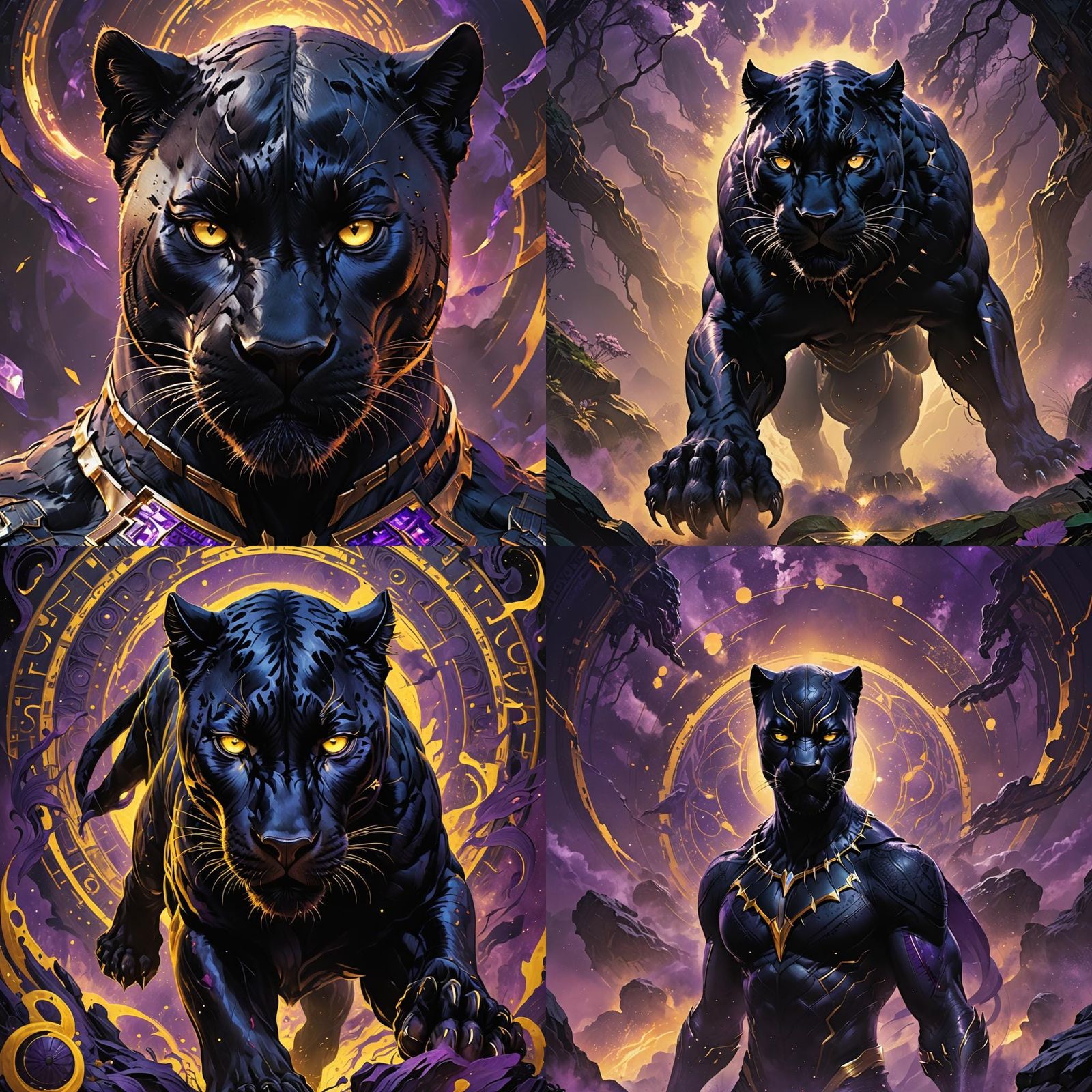 Black Panther Stalking Astral Realm: Dark Fantasy Art