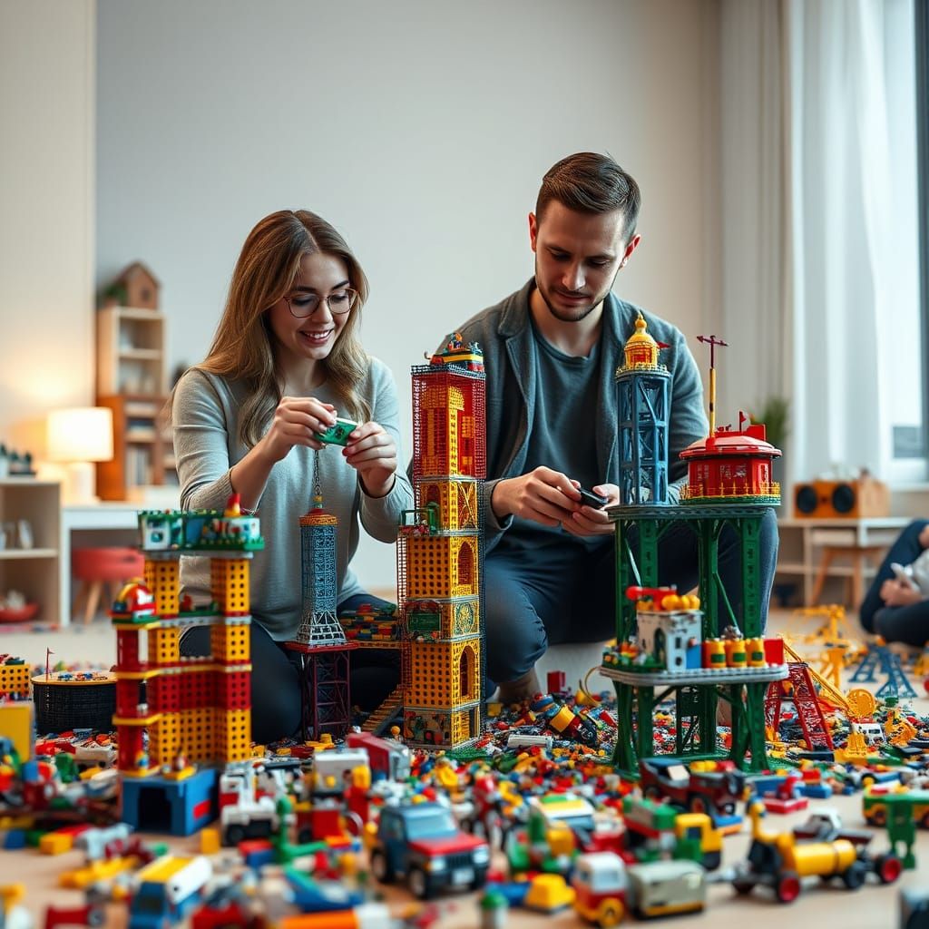 Detailed Lego Construction in Cinematic Style